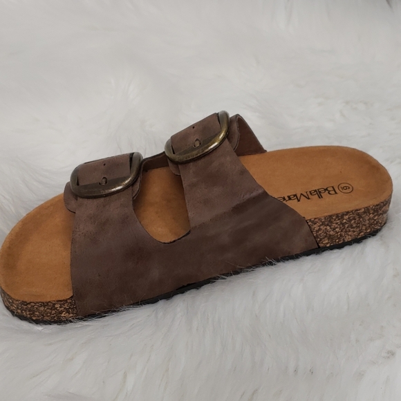 Slides brown cork large buckle w/ arch support - Picture 5 of 8